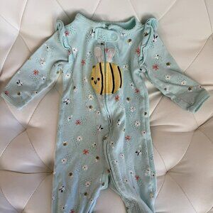 Carter's Blue Bumblebee Onesie Unisex Size 6M - Cute Infant Bodysuit